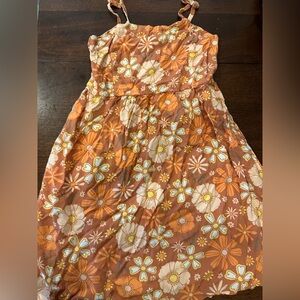 dip Floral Kids Dress in Orange and White